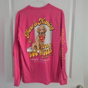 Simply Southern Pink Long Sleeve Dog Graphic Top